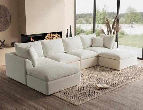 110 inch cloud sectional sofa for living room convertible L-shaped sofa 3 seater sectional sofa