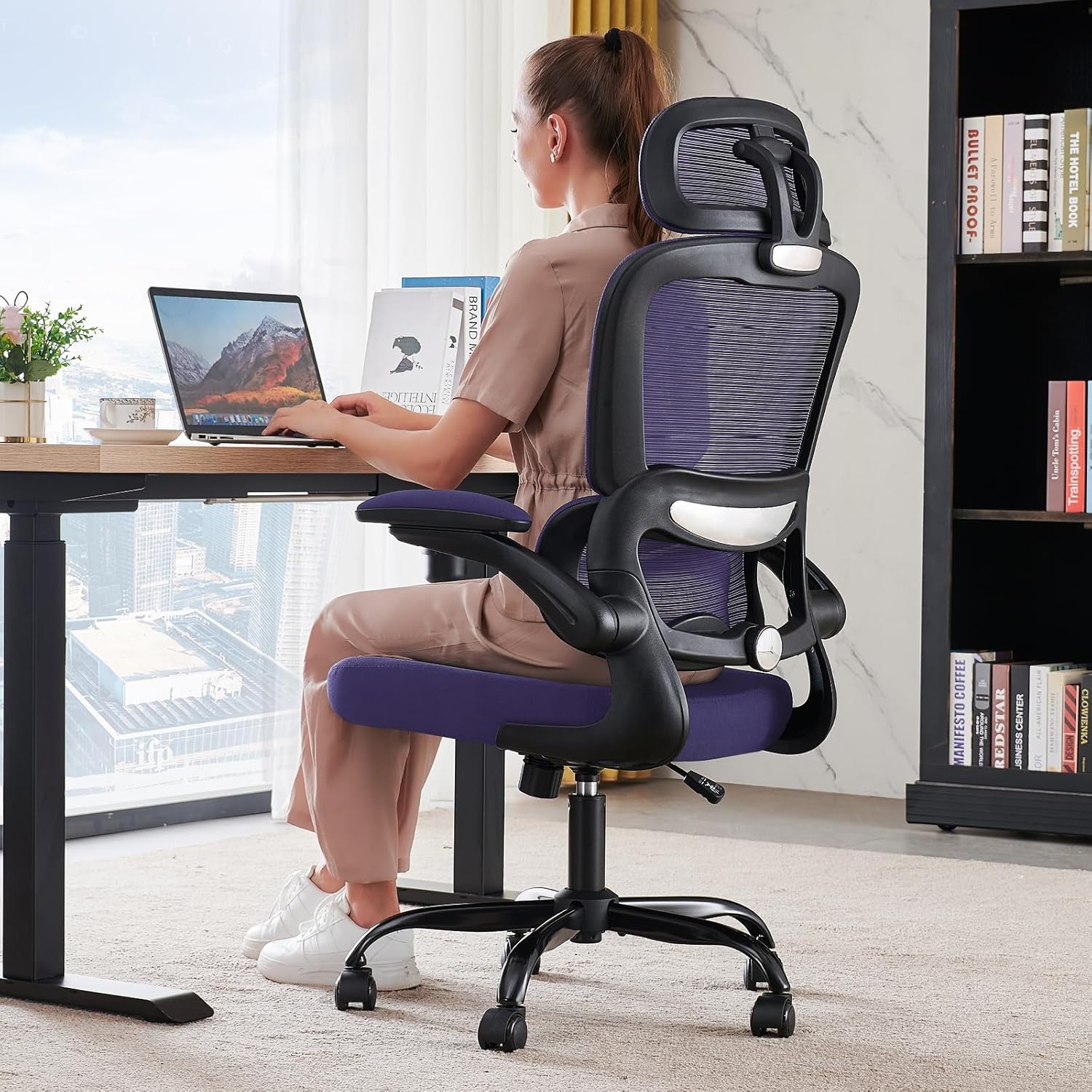 Office Chair Ergonomic Desk Chair 330 lbs Home Mesh Desk Chair Comfortable Gaming Chair