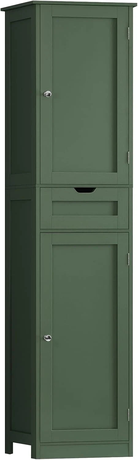 Iwell Storage Cabinet with 2 Drawers & Adjustable Shelves, Cupboard, Floor Cabinet