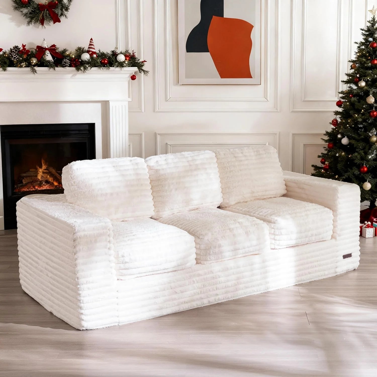 MAXYOYO Lazy Sofa Chair, Soft Cushioned Double Seat Floor Sofa
